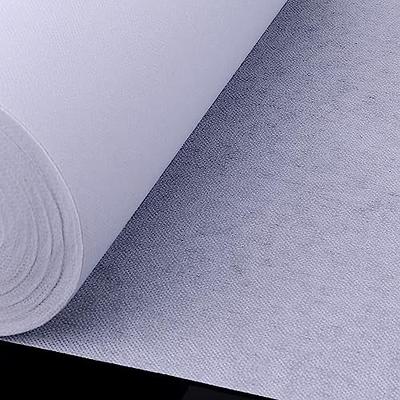 Iron On Interfacing, 11.4 Inches x 32yd Polyester Iron-On Non-Woven  Interfacing White Fusible Interfacing Fabric Single-Sided Interfacing for  DIY