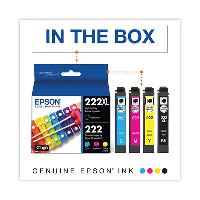 EPSON 222 Claria Ink High Capacity Black & Standard Color Cartridge Combo  Pack (T222XL-BCS) Works with WorkForce WF-2960, Expression XP-5200 - Yahoo  Shopping