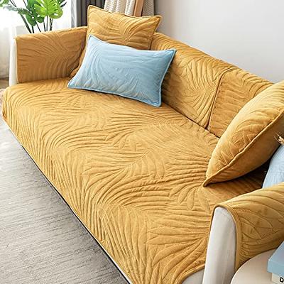 Universal Sofa Cover Sofa Pad Solid Color Chenille Striped Sofa Cushion for  Living Room Non-Slip Couch Cushion Armrest Backrest