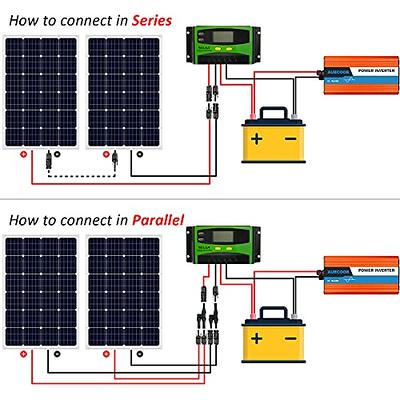 100W 200W 12V (1/2/x100W) Complete Off Grid Solar Panel Kit with Inverter +  Lithium