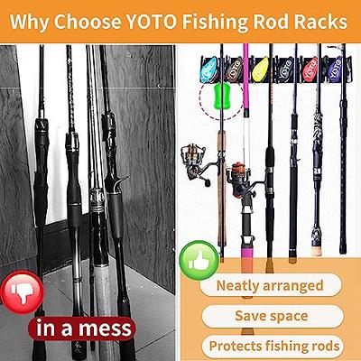YOTO Vertical Fishing Rod Holders, Wall Mounted Fishing Rod Rack