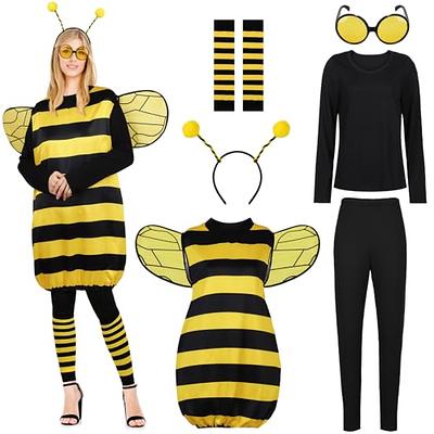 Bee Costume for Kids, Honeybee Costume Set with 1 Pair of Wings