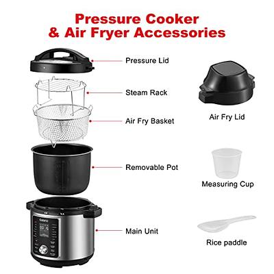 Air Fryer Lid for Instant Pot Pressure Cooker Attachment 1400W Digital  Touch