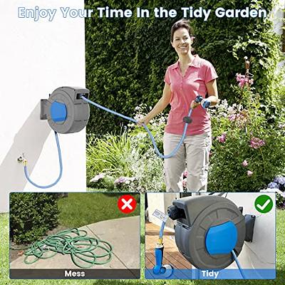 Retractable Garden Hose Holder  Garden hose reel, Hose reel