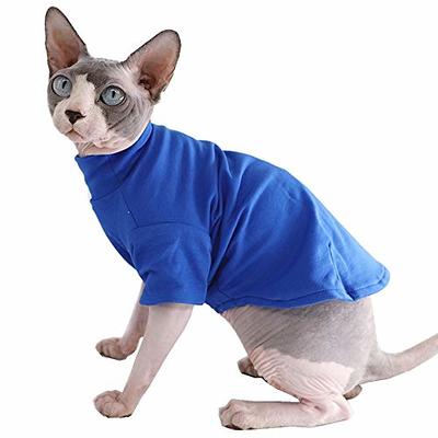 Sphynx Cat Clothes Winter Warm Faux Fur Sweater Outfit, Fashion high Collar  Coat for Cats Pajamas for Cats and Small Dogs Apparel, Hairless cat Shirts