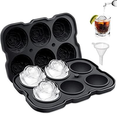 Silicone Ice Cube Tray 6 Cube Mold for Cocktails Whiskey Easy