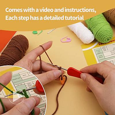 Crochet Kit for Beginners, 4 PCS Potted Kits with Yarn, DIY Crafts for  Adults, Knitting Starter Kit with Step-by-Step Instructions and Video