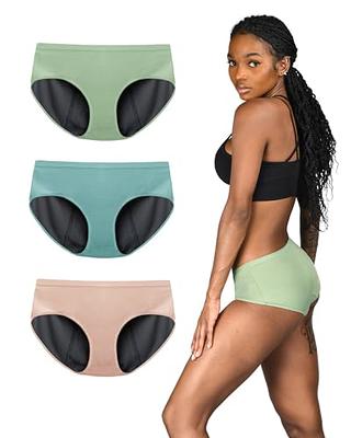 3 Pack Period Underwear, Thong Absorbent Panties,4 Layers