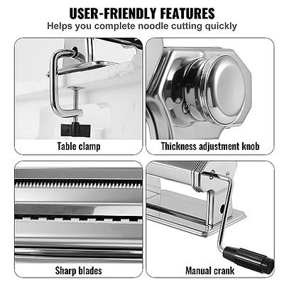 VEVOR Pasta Maker Machine, 9 Adjustable Thickness Settings Noodles Maker,  150 Stainless Steel Noodle Rollers and Cutter, Manual Hand Press, Pasta  Making Kitchen Tool Kit, Perfect for Spaghetti Lasagna - Yahoo Shopping