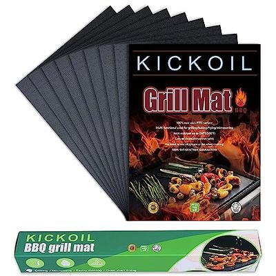 Grill Mats for Outdoor Grill Set of 8 Black Grill Tools BBQ Accessories  Non-Stick Heavy Duty Grilling Mats Teflon Grill Sheets for Charcoal Grill  Gas Electric Smokers Barbecue Camping RV Griller 