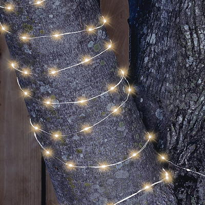 Mainstays 100-Count White Wire Outdoor LED Mini String Lights - 100 ct