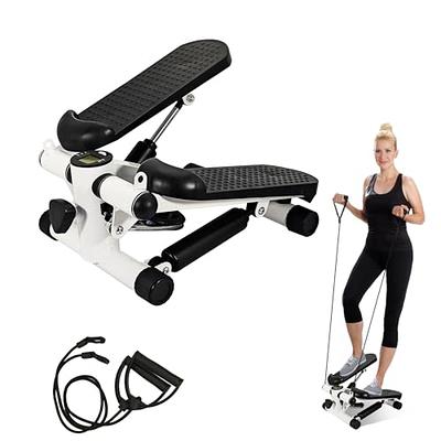 Sunny Health & Fitness Mini Stepper for Exercise Low-Impact Stair Step  Cardio Equipment with Resistance Bands, Digital Monitor, Optional Twist  Motion