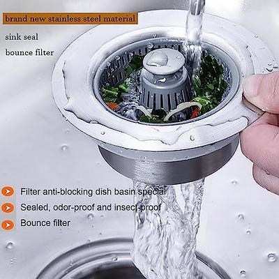 2pcs Kitchen Sink Drain Strainer Stainless Steel Anti-blocking