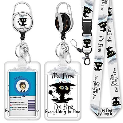 Toykee ID Badge Holder with Retractable Reel Clip, Cute Black Cat Flowers  Floral Card Name Tag Lanyard Vertical ID Protector Bage for Nurse Nursing  Doctor Teacher Student : : Office Products