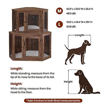 Dreamania Corner Dog Crate Furniture with Storage, 51.3 Upgraded