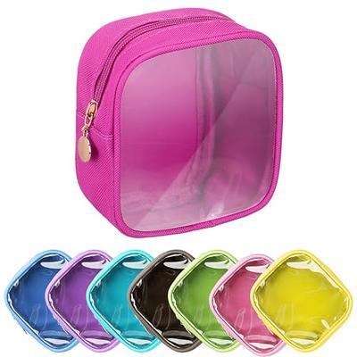 Clysee 8 Pcs Clear Mini Makeup Bag Oxford Cloth PVC Small Cosmetic Bag for  Purse Organizer