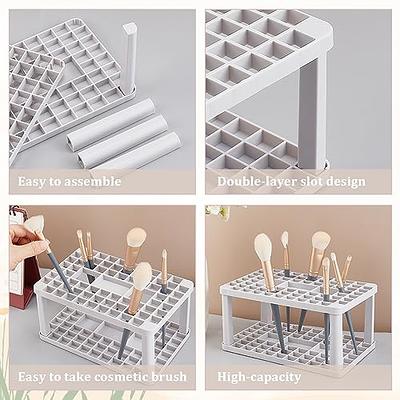 67 Holes Wooden Paint Brush Holder, Pencil & Brush Holder, Desk