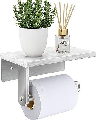 Toilet Paper Holder with Natural Marble Shelf, Matte Black Toilet Paper  Roll Holder Wall Mount for Bathroom, Tissue Holder Suitable for Mega Roll  Paper - Yahoo Shopping