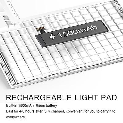 A3 Light Pad, TOHETO Wireless Battery Powered Light Box 3 Colors Stepless Dimmable and 6 Levels of Brightness Light Board for Tracing, Rechargeable