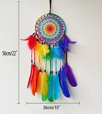 Fluff Dream Catcher DIY Kit Handmade Craft Dream Catcher Making Supplies for Wall Hanging Home Decoration, Orange