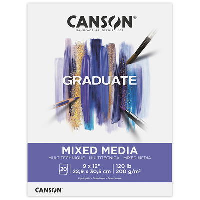 Canson Graduate 9x12 Mixed Media White Paper Pad (20 Sheets) - Yahoo  Shopping