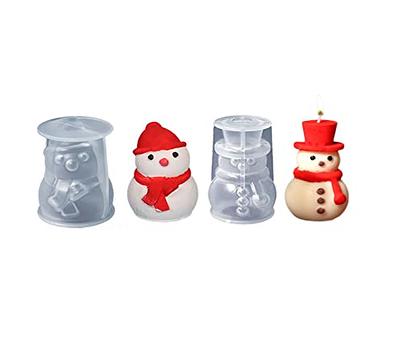 Christmas Snowman Concrete Candle Jar Mold 3D Candle Vessel