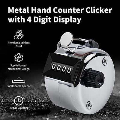 Anyongora Clicker Counter, Metal Hand Tally Counter Clicker with 4