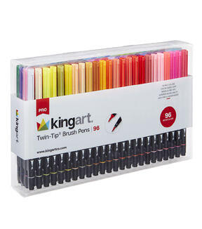 Kingart Dual Tip Brush Pen Set - Set of 96 