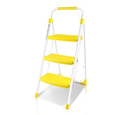 2 Step Ladder, Lightweight Folding Step Stools for Adults with Anti-Slip  Pedal, Portable Sturdy Steel Ladder with Handrails, Perfect for Kitchen &  Household, 330 lbs Capacity, White 