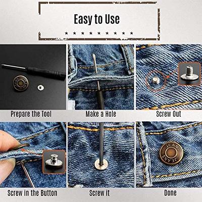 8 Sets Replacement Jean Buttons,No Sew Removable Metal Button for Jeans,17mm  Button Repair Kit with Screwdriver in Plastic Storage Box.Fit for Any  Cowboy Clothing,Jackets,Pants - Yahoo Shopping