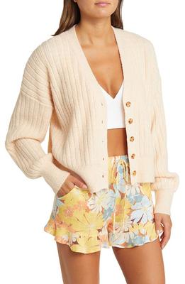 Rip Curl Afterglow V-Neck Cardigan in Light Peach at Nordstrom