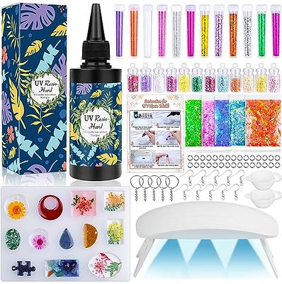 UV Resin Kit with Light Clear Crystal for Jewelry Making 500g, Hard Type UV  Epoxy Resin Kit with Light Craft Kit for Molds with UV Resin Starter Kit  DIY Craft Decoration, Casting