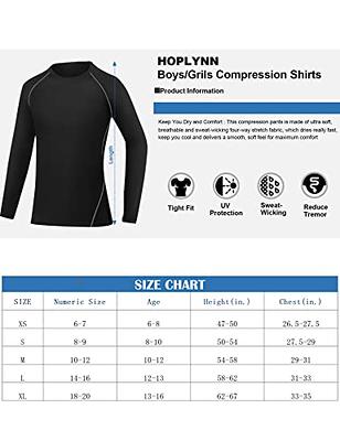  HOPLYNN Youth Boy's Compression Shirts, Long Sleeve