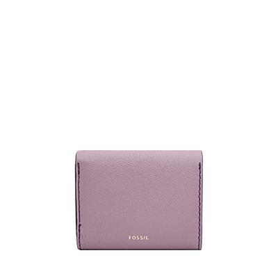 Fossil Women's Heritage Leather Wallet Trifold, Lavender (Model