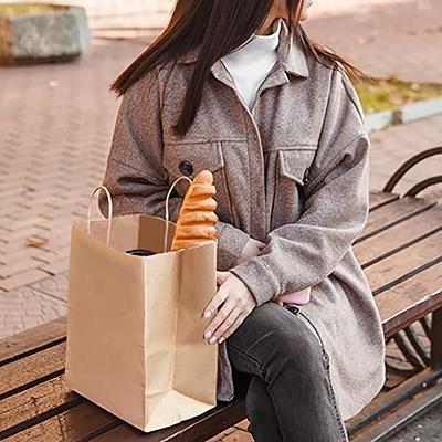 120Pcs Brown Paper Bags with Handles Mixed Size Bulk Kraft Paper