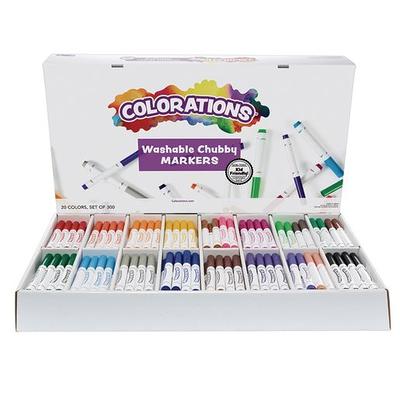 Colorations Washable Classroom Value Pack Chubby Markers - Set of 128
