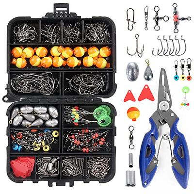 Doorslay 263pcs Fishing Accessories Set with Tackle Box Including Plier Jig  Hooks Sinker Weight Swivels Snaps Sinker Slides - Yahoo Shopping