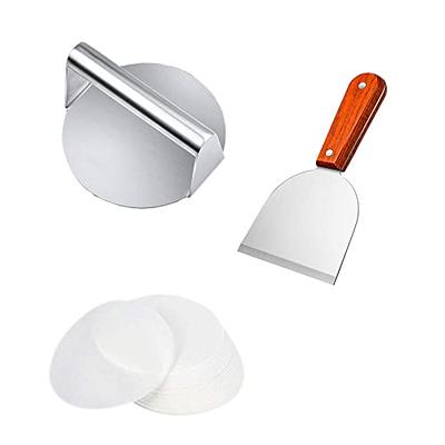 Smashed Burger Press Kit Stainless Steel with 100 pcs Blotting Paper Burger  Smasher set Non-Stick Smooth Round Bacon Grill Press Flat Bottom Cooking  Tools 5.5inch Commercial Grade For Hamburger Steak - Yahoo