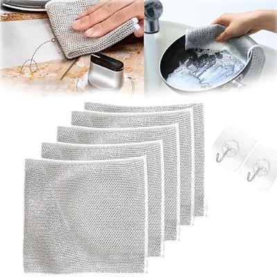 Multipurpose Wire Dishwashing Rags for Wet and Dry, Multifunctional  Non-Scratch Wire Dishcloth Japanese Metal Wire Dish Towel Non-Scratch  Scrubbing