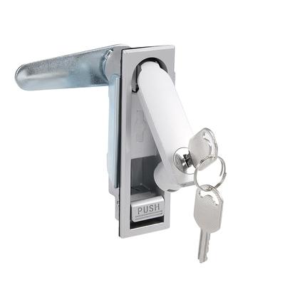 Four Keys Rectangle Shaped Lock Silver Tone Door Cabinet Security Padlock with Key