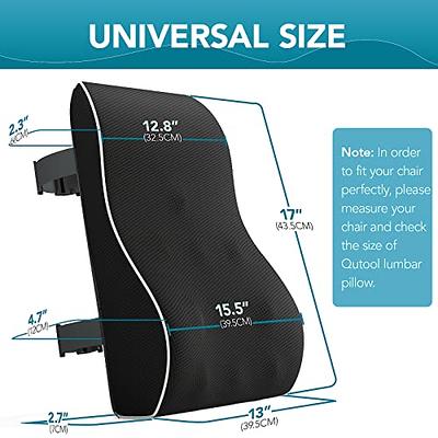 Lumbar Pillow Back Pain Support - Seat Cushion For Car or Office Chair   Memory Foam, Lower Back Pain Relief, Improve Your Posture-Adjustable  Extender Strap, Velvet Grey 