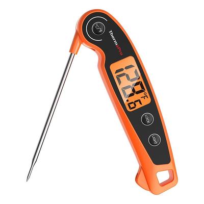 Maestri House Instant Read Meat Thermometer, Digital Waterproof Food  Thermometer with Foldable Probe for Turkey, Grill, Kitchen, Baking, BBQ  (Black)