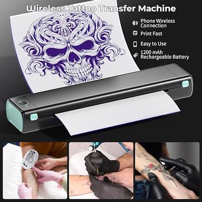 Itari M08F Wireless Tattoo Stencil-Printer - Tattoo Transfer Machine  Thermal Copier with 10pcs Transfer Paper, Bluetooth Stencial Printer for