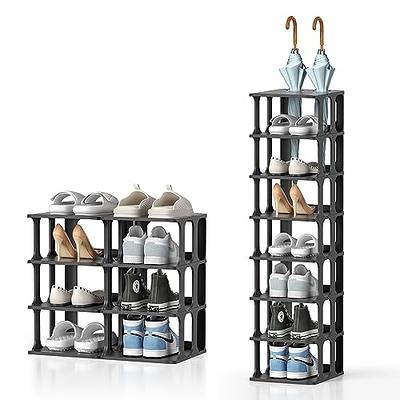 VASAGLE 8 Tier Shoe Rack, Shoe Organizer for Closet, Entryway, 32-40 Pairs  of Shoes, Large Shoe Rack Organizer with 7 Metal Mesh Shelves, 11.8 x 39.4  x 59.8 Inches, Rustic Brown and Black