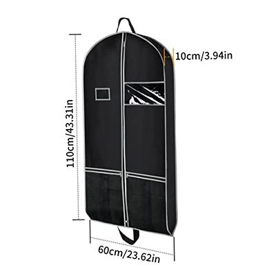 Zilink Garment Bag Suit Bags for Travel and Storage 43 inches Gusseted Suit  Cover Protector for with 2 Large Mesh Pockets and 2 Carry Handles for Suit