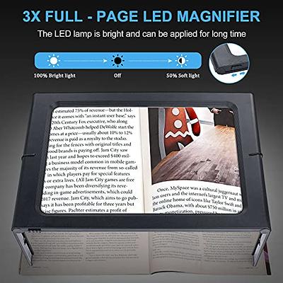 Magnifying Glass with Light and Stand, Silver 4X Page Magnifier for  Reading, Foldable 50 LED Large Magnifying Glass Ideal for Seniors, 2 Power  Options, 3 Usage Modes - Yahoo Shopping