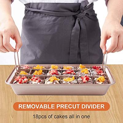 Brownie Pan with Dividers, Non-Stick Backing Pan, Brownie Pan, Lasagna Pan,  Brownie Trays,18 Pre-slice Brownie Pan All Edges, Muffin and Cupcake Pan