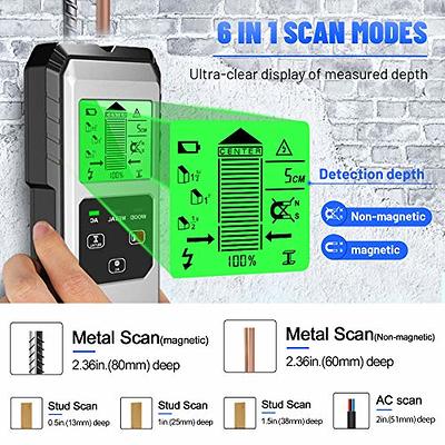 Stud Finder Wall Scanner Detector - Upgraded 6 in 1 Electronic Sensor Wood  Wall Detector Beam Finder for Drywall Joist Pipe Live AC Wires Metal with