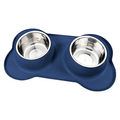 AsFrost Dog Food Bowls Stainless Steel Dog Bowls, Dog Food and Water Bowl  Set with No Spill Non-Skid Silicone Mat, Dog Dishes for Small Medium Large