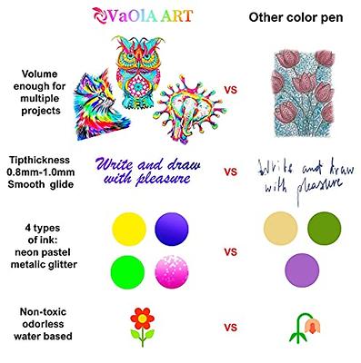 USUAL Colored Pens Gel Pens Liquid Ink Rollerball Pens Fine Point Pens Note  Taking 0.5mm Pens Vivid Colorful Pens Great for Kids Adult Doodling